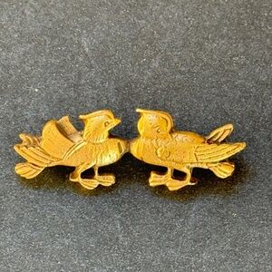 VINTAGE ALVA MUSEUM Brooch Bird Couple Small Gold